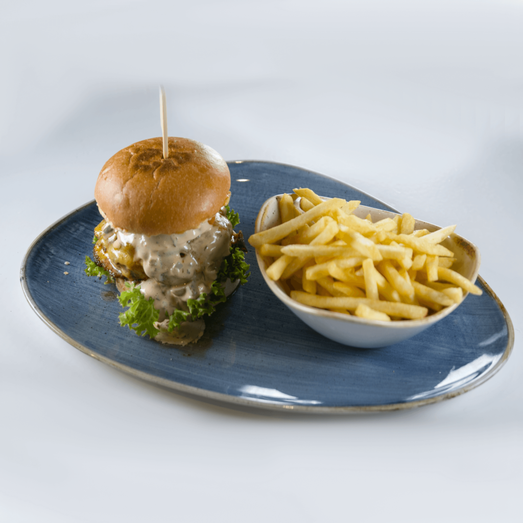 DOUBLE SMASH MIT POMMES Bavariano BayrischItalienisches Restaurant
